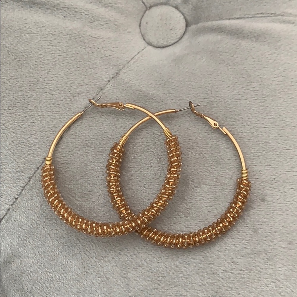 Gold beaded hoop